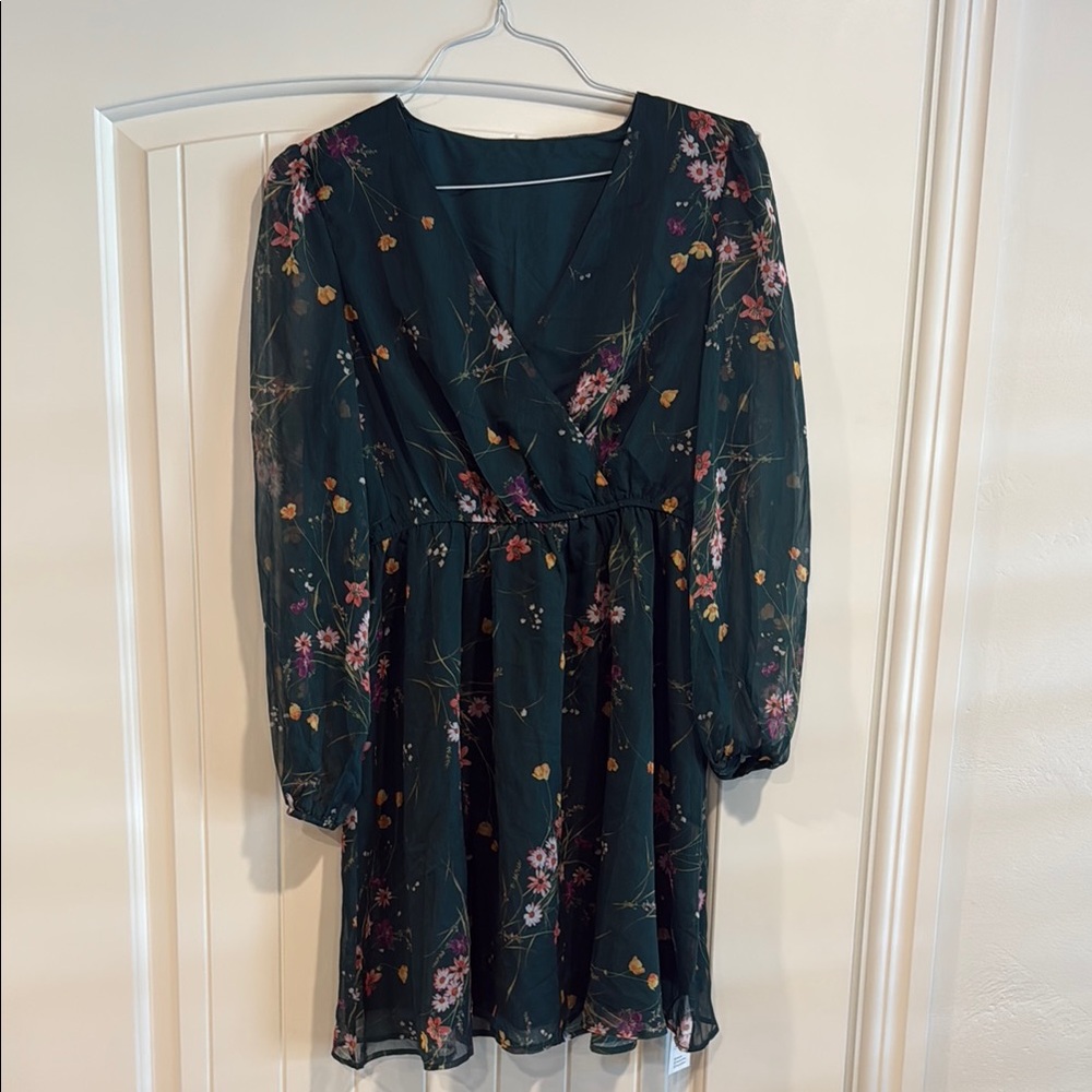 Floral Green Summer Dress - Picture 2 of 3
